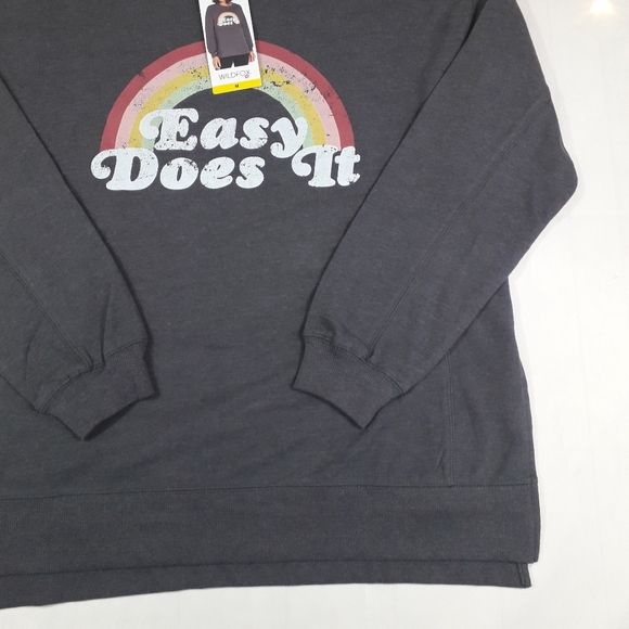 Wildfox | easy does it logo distressed graphic grey sweatshirt | Medium - Picture 8 of 13